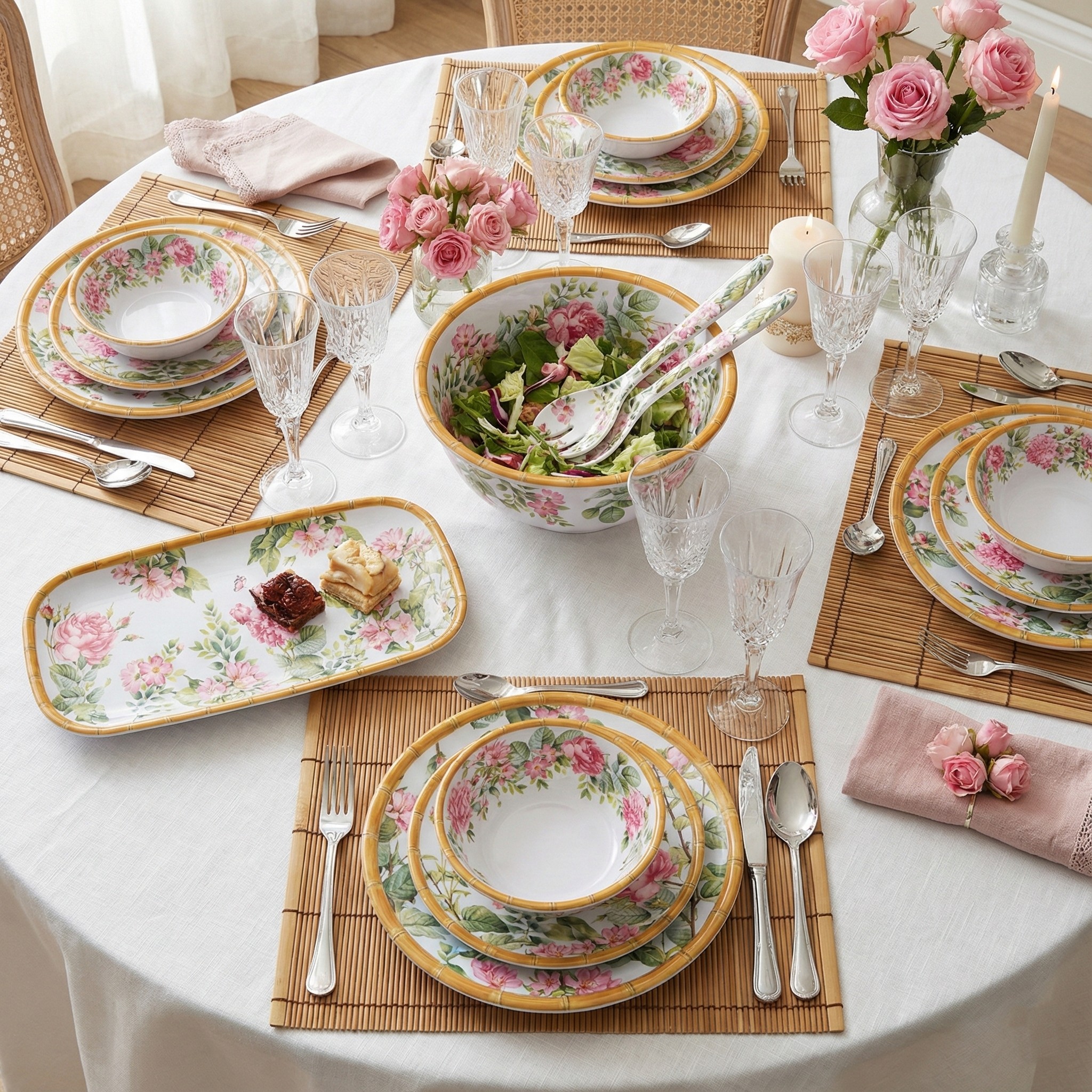 service complet 6 personnes singapour easy life en mélamine